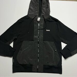 Woolrich Women's Full Zip Hoodie, Hooded Jacket In Black Cotton Mix Size: Small